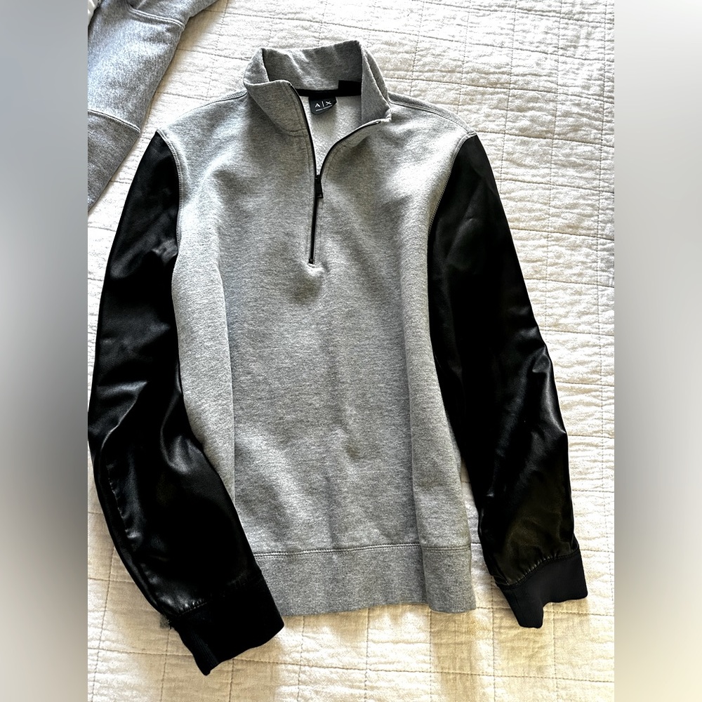 Armani exchange sweater with leather arms